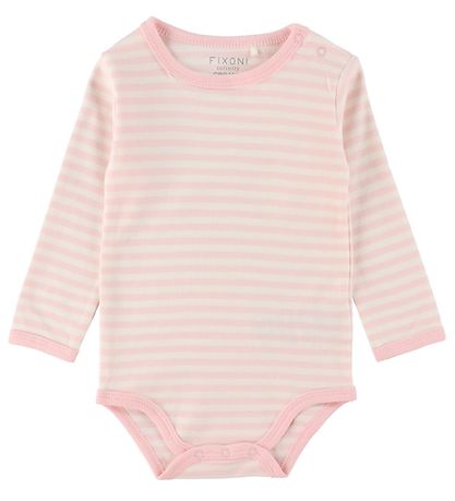 Fixoni Bodysuit l/s - Striped - Pink/white