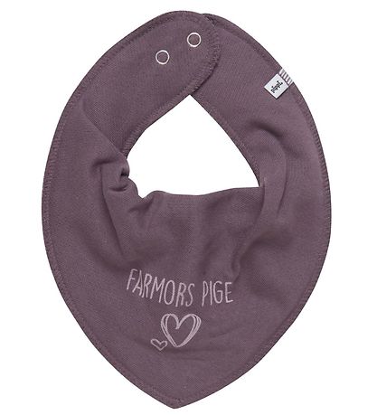 Pippi Teething Bib - Pointy - Plum w. Grandma's Girl