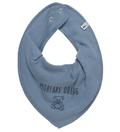 Pippi Teething Bib - Pointy - Dark Blue w. Grandfather's Boy