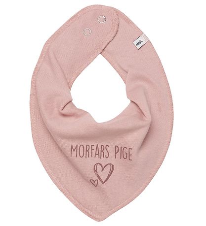 Pippi Teething Bib - Pointy - Misty Rose w. Grandfather's Girl