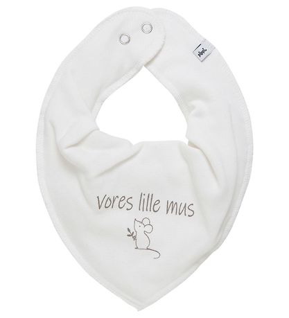 Pippi Teething Bib - Pointy - Marshmallow w. Our Little Mouse
