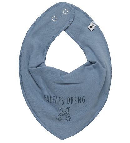 Pippi Teething Bib - Pointy - Dark Blue w. Grandfather's Boy