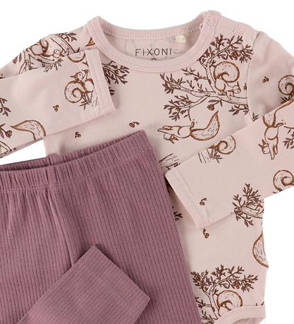 Fixoni Setti - Leggingsit/Kuolalappu/Body p/h - Hiljainen Violet