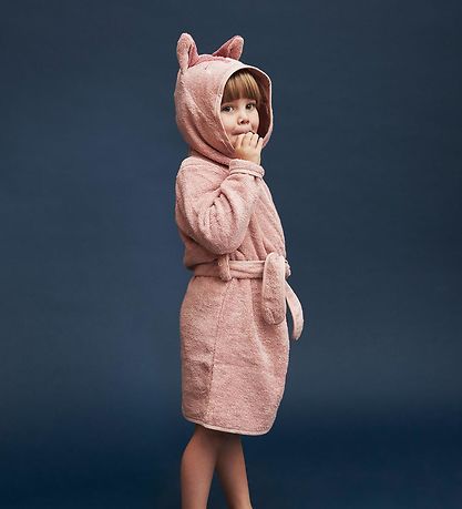 Pippi Baby Bathrobe - Misty Rose w. Fox