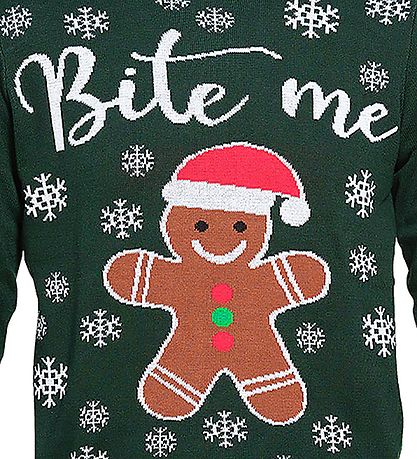 Jule-Sweater Bluses Pullover - Bite Me - Dunkelgrün
