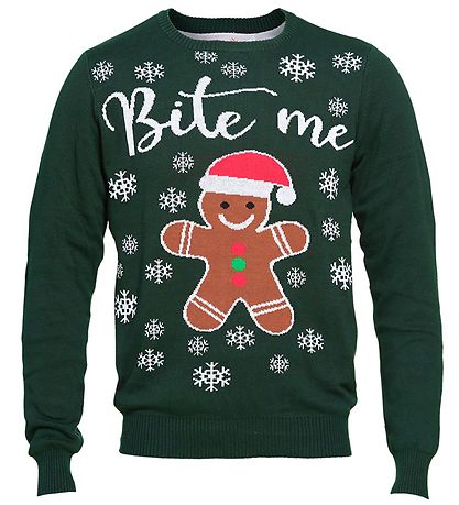 Jule-Sweater Bluses Pullover - Bite Me - Dunkelgrün