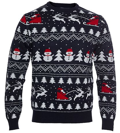 Jule-Sweaters Blússa - Stílhrein - Dökkblátt