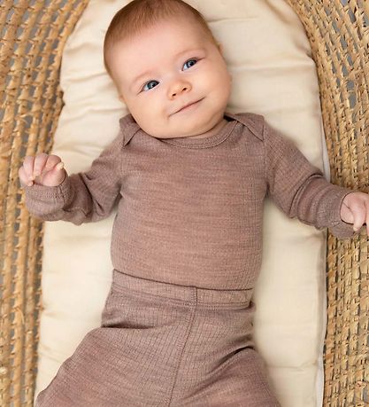 Smallstuff Bodysuit l/s - Wool - Soft Powder