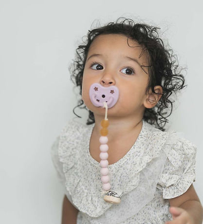 Hevea Pacifier Clip - Natural Rubber - Powder Pink