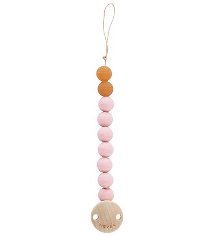 Hevea Pacifier Clip - Natural Rubber - Powder Pink
