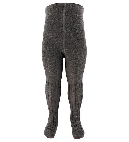 Minymo Tights - Wool - Rib - 2-Pack - Grey Melange