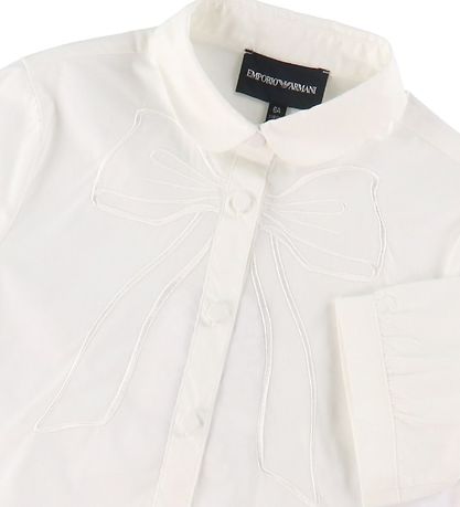 Emporio Armani Overhemd s/s - Wit m. Vlinderdas