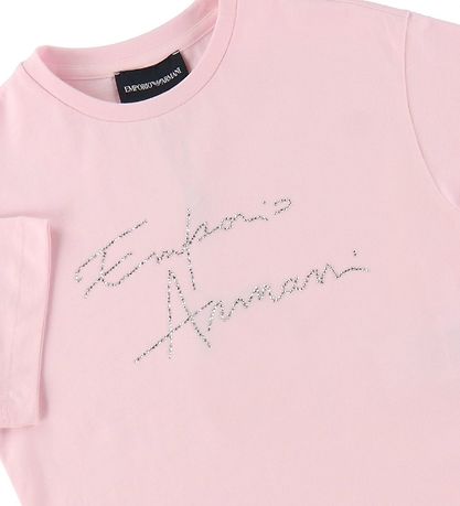 Emporio Armani T-Shirt - Pink w. Silver/Rhinestone