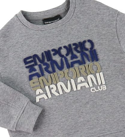 Emporio Armani Pullover - Graumeliert m. Text
