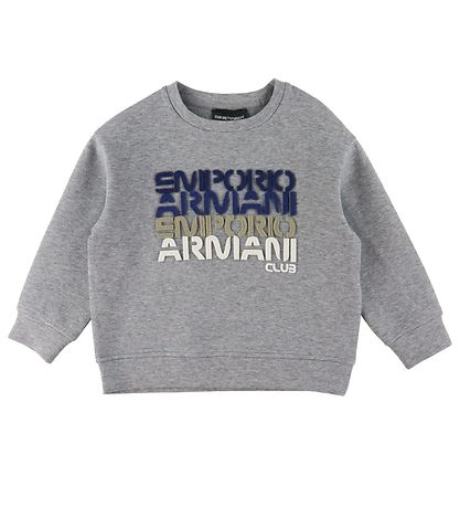 Emporio Armani Pullover - Graumeliert m. Text