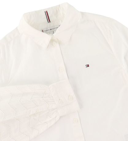Tommy Hilfiger Kauluspaita - Broidery Anglais -kudotut - Ecru