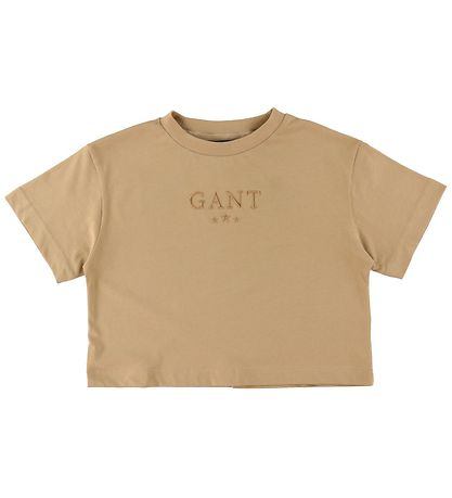 GANT Stuttermabolur - Stjörnur - Dark Möndlu