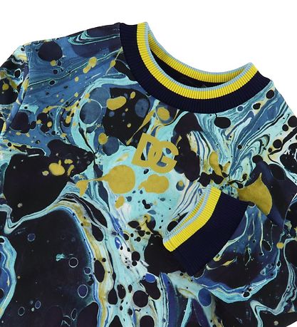 Dolce & Gabbana Peysa - Stórkostlegt - Blár marmari
