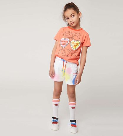 Little Marc Jacobs Sweat Shorts - White w. Paint stains