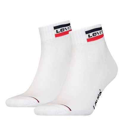 Levis Sneaker-Socken 2er-Pack - Mid Cut - Weiß