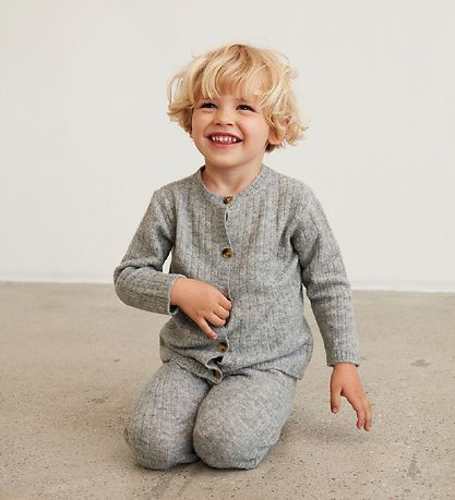 Petit by Sofie Schnoor Cardigan - Prjónað - Grey Melange