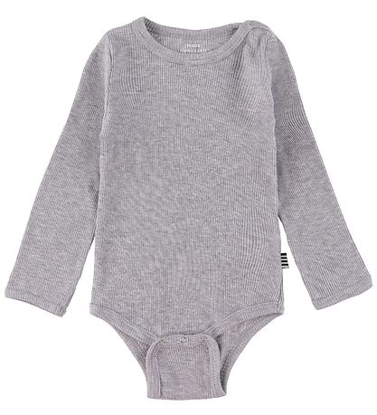 Mads Nørgaard Romper l/s - Rib - Grijs Gevlekt