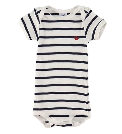 Petit Bateau Bodysuits s/s - 3-Pack - White/Navy Striped