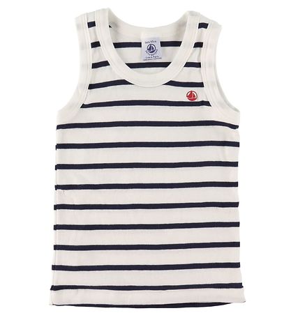 Petit Bateau Undershirt - 2-Pack - White/Navy Striped