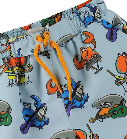 Stella McCartney Kids Badshorts - Ljusblå m. Havstryck