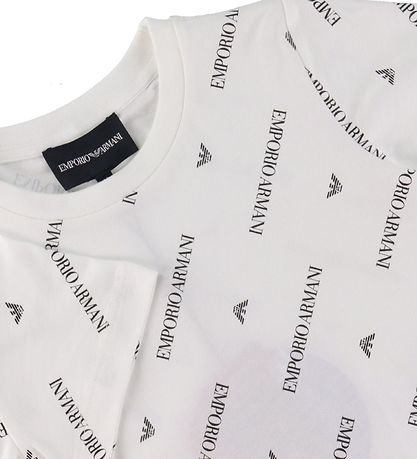 Emporio Armani Stuttermabolur - Hvítur M. Texti