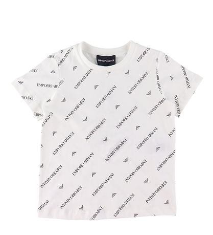 Emporio Armani Stuttermabolur - Hvítur M. Texti