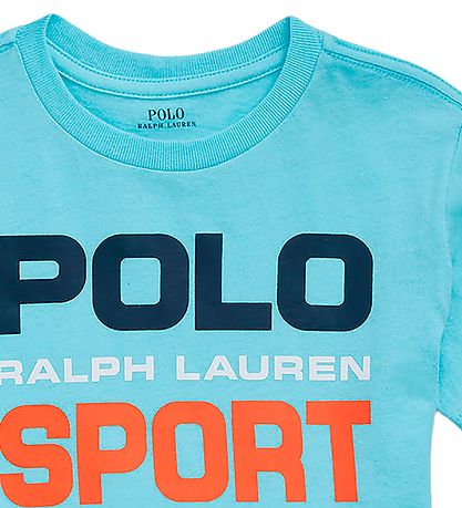 Polo Ralph Lauren T-shirt - Cropped - Polo Sport - Light Blue w.