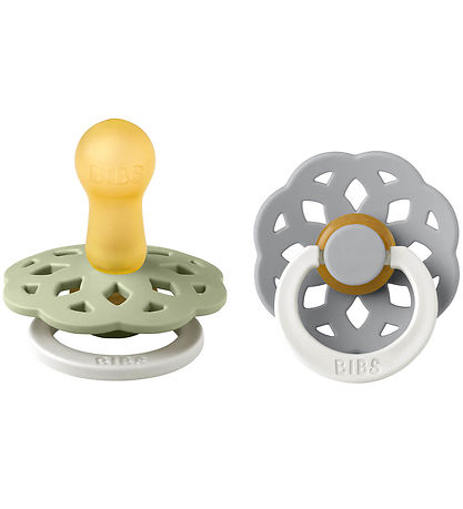 BIBS Bohemia Glowing Pacifiers - 2-Pack - Size 2 - Round - Sage/