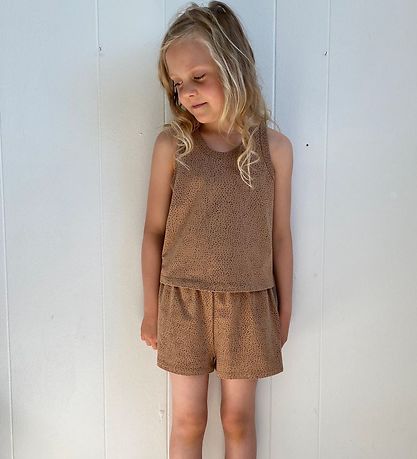 Gro top - Gyda - Warm Beige w. Dots