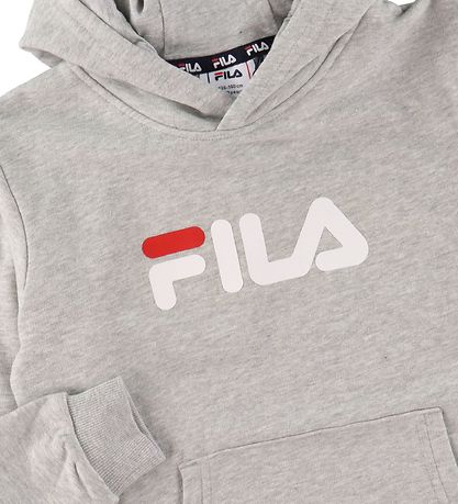 Fila Hoodie - Sande - Light Grey Melange w. Print