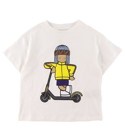 Fendi T-Shirt - Weiß m. Print