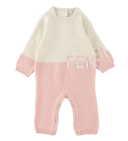 Fendi Jumpsuit/Beanie - Wool - White/Pink