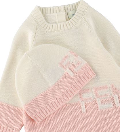 Fendi Jumpsuit/Beanie - Wool - White/Pink