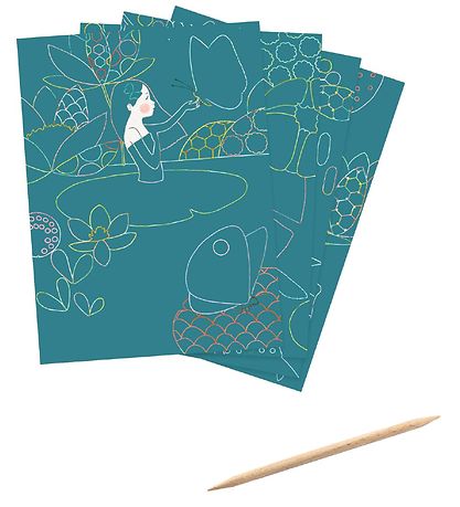 Djeco Scratch Card - 4 Pcs - The pond