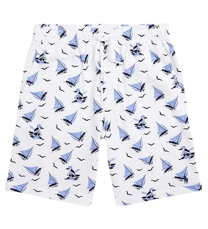 Polo Ralph Lauren Shorts en Molleton - Classiques - Blanc/Bleu a