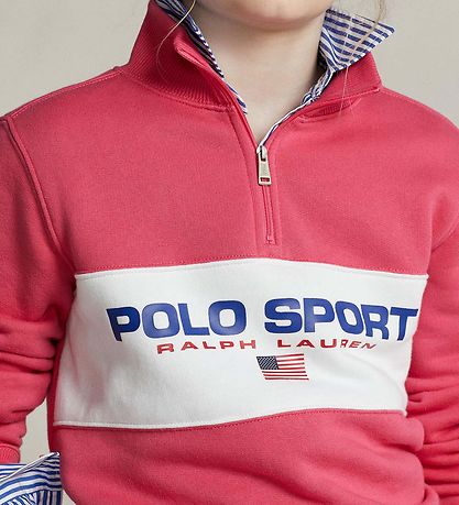 Polo Ralph Lauren Sweatshirt m. Blixtls - Polo Sport - Rosa m.