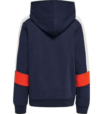 Hummel Kapuzenpullover - hmlBugge - Black Iris m. Weiß/Orange
