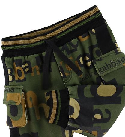 Dolce & Gabbana Jogginghosen - Reborn To Live - Armygrün m. Prin