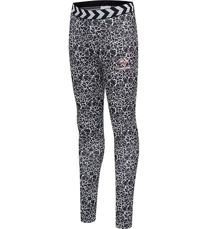 Hummel Leggings - hmlMimmi - Schwarz/Weiß