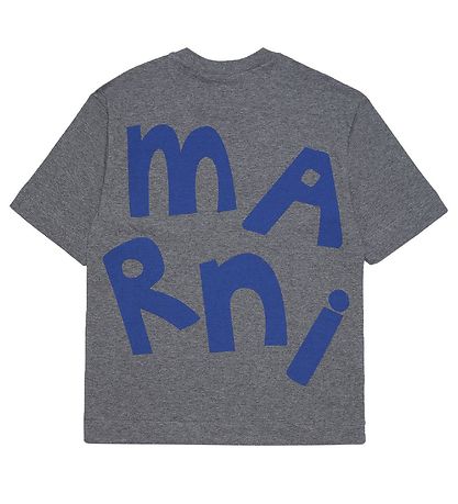 Marni T-Shirt - Dunkelgrau-Meliert m. Blau