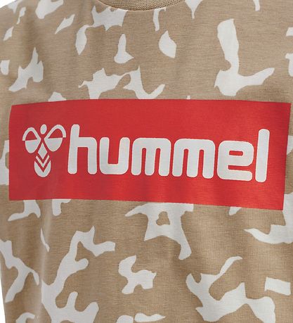 Hummel Stuttermabolur - hmlCarter - Drapplitað Camo