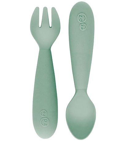 EzPz Kinderbesteck - 2er-Pack - Silikon - Mattgrün