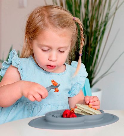 EzPz Kinderbesteck - 2er-Pack - Silikon - Grau