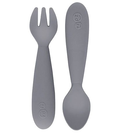 EzPz Kinderbesteck - 2er-Pack - Silikon - Grau