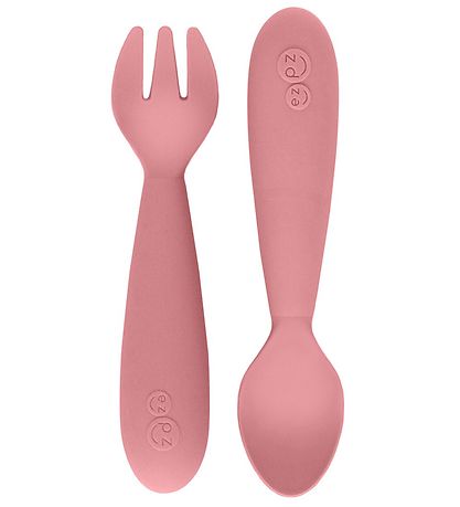 EzPz Kinderbesteck - 2er-Pack - Silikon - Mattrosa